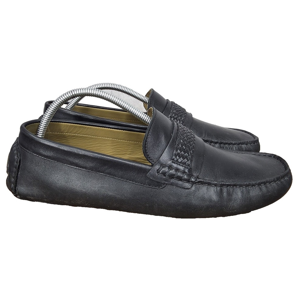 Vince Camuto Driving‎ Shoes Mens 10 M Ellyot Black Leather Loafers Slip On